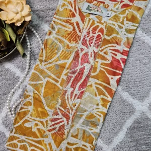 Yellow & Orange printed kurthi