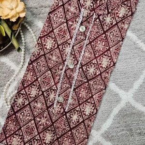 Maroon & Cream color combination printed kurthi